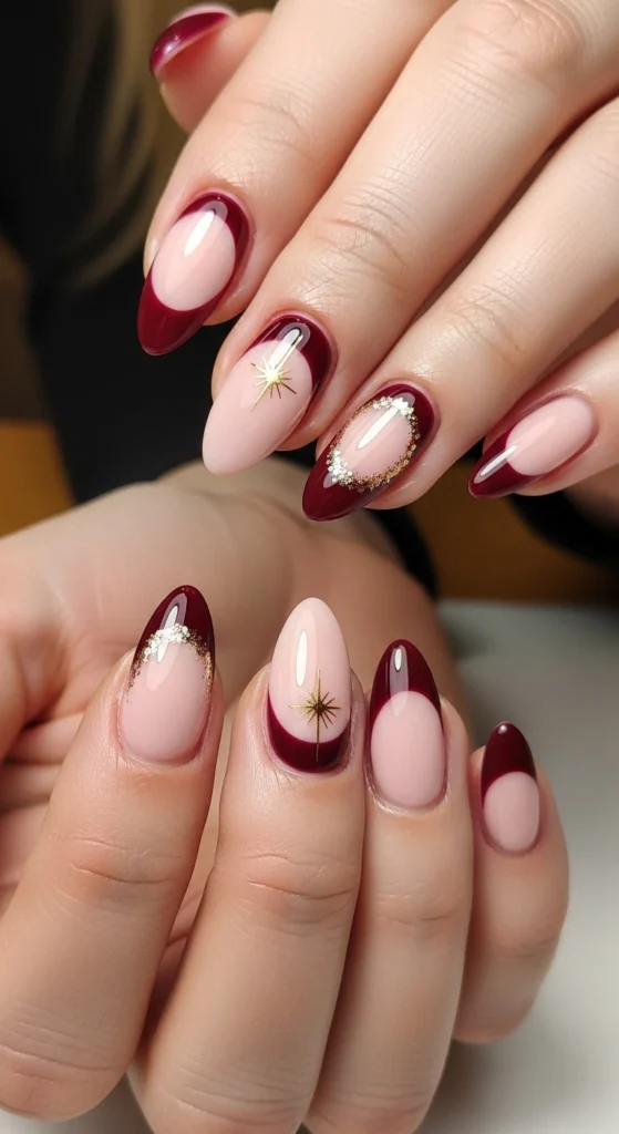 Chic-Burgundy-Half-Moon-Nail-Design-Ideas