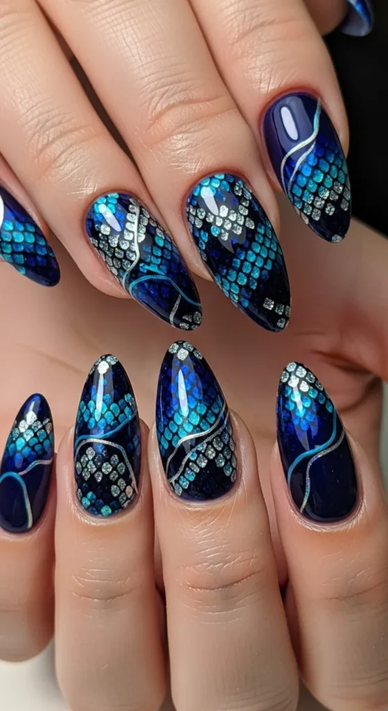 Blue-Night-Snake-Pattern