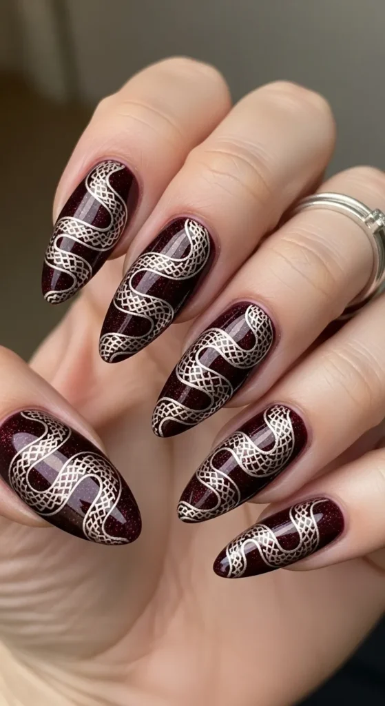 Burgundy-Snake-Pattern