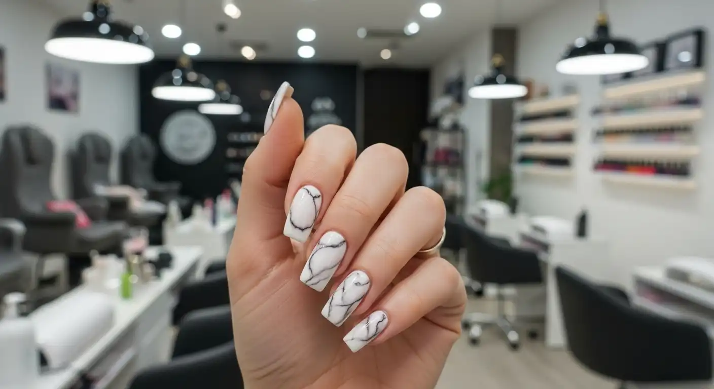 marble-french-nail-design