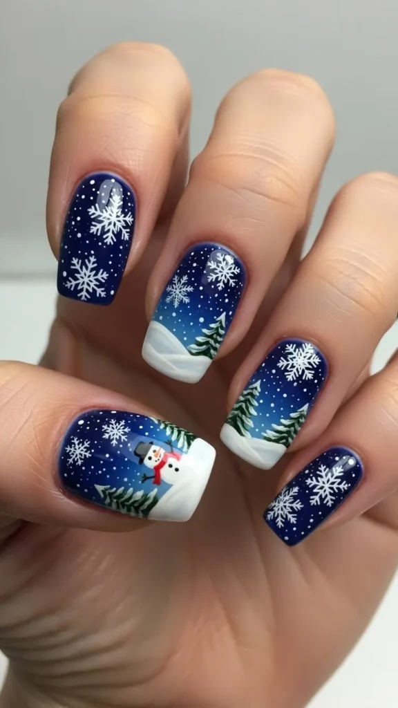 snowman-with-snowflakes