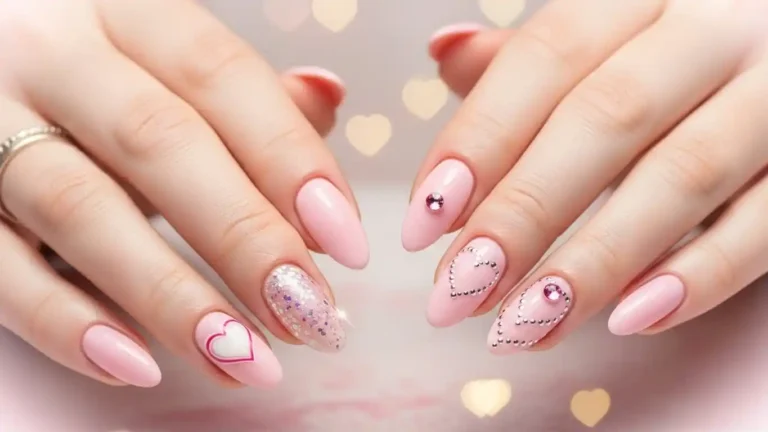 16+ Pink Valentine Nail Art Ideas for Women’s Perfect Look
