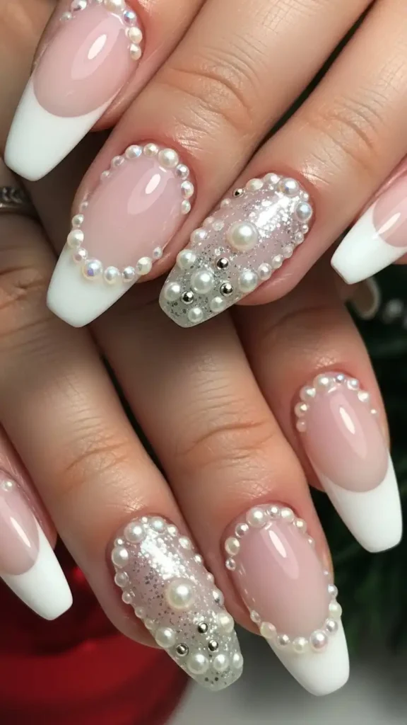 elegant-french-tips-with-pearls