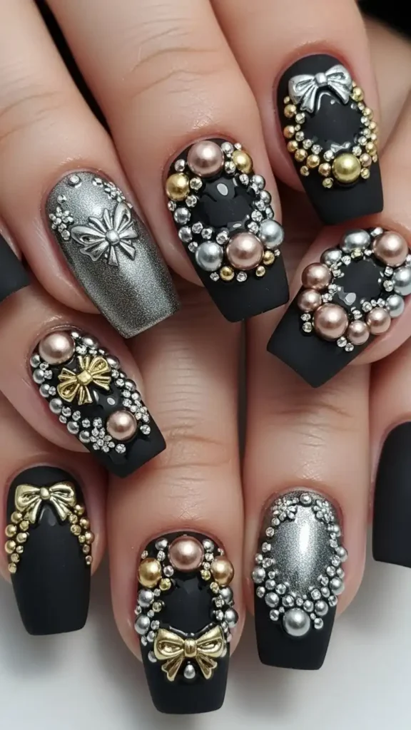 metallic-pearl-arrangements-on-dark-base