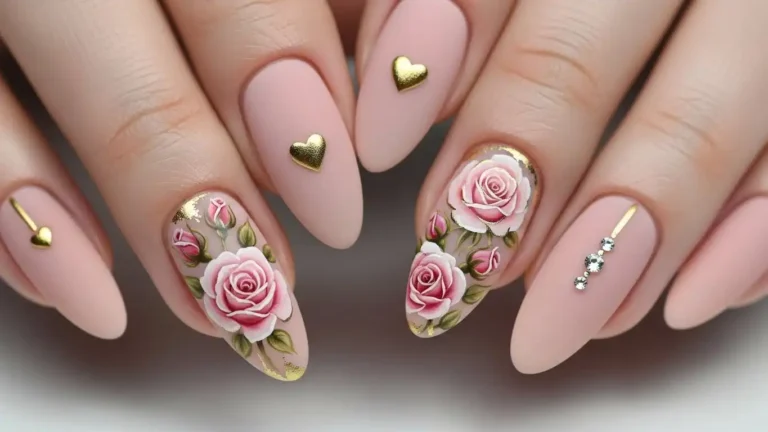 elegant-rose-nails-valentines-day-idea