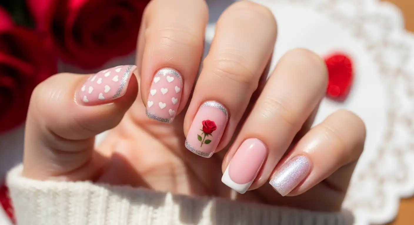 pastel-pink-nail-for-valentines