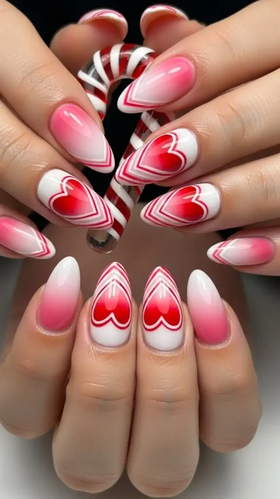 candy-cane-heart-ombre-nails
