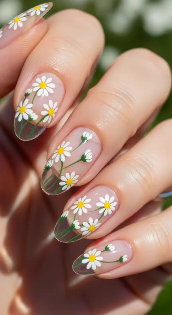 daisies-on-clear-nail
