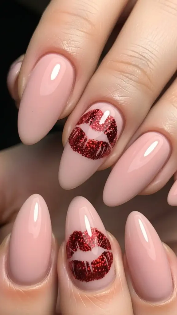 glitter-kiss-accent-nail