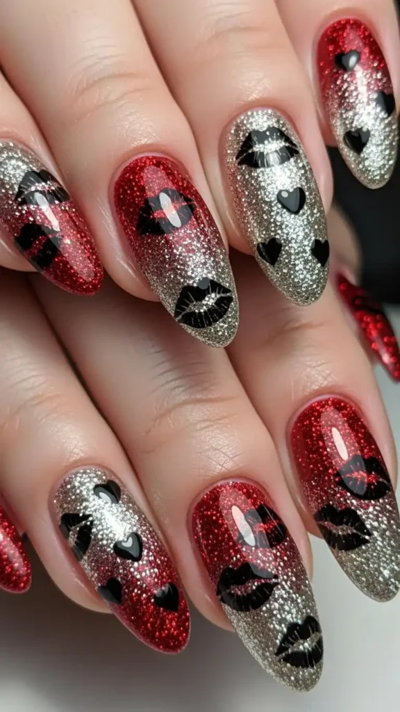 glitter-ombre-with-kiss-print