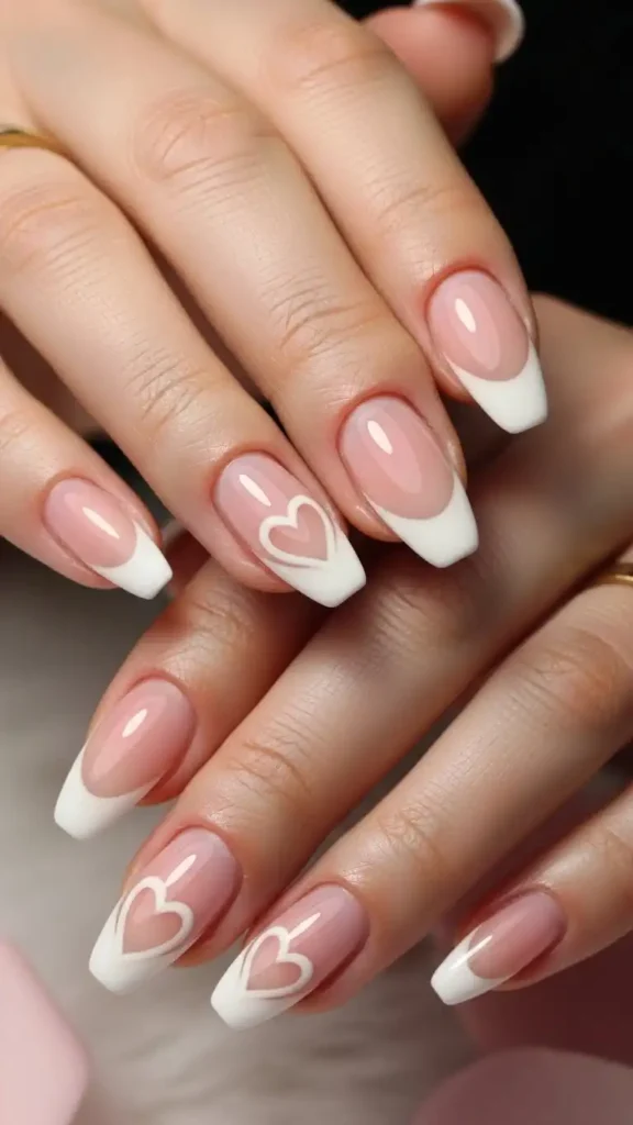 heart-shaped-french-tip-manicure