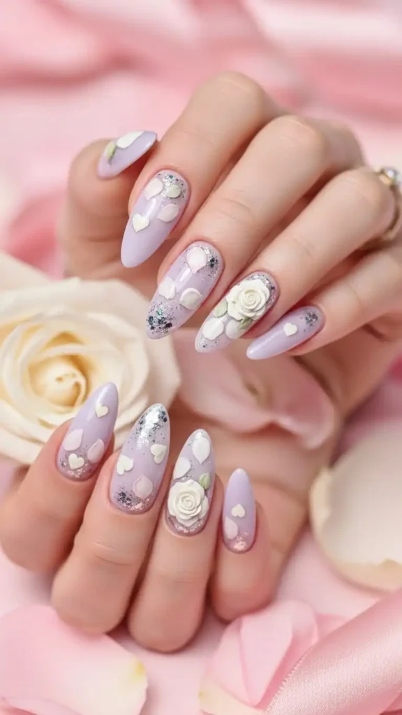 light-lavender-nails-with-white-roses