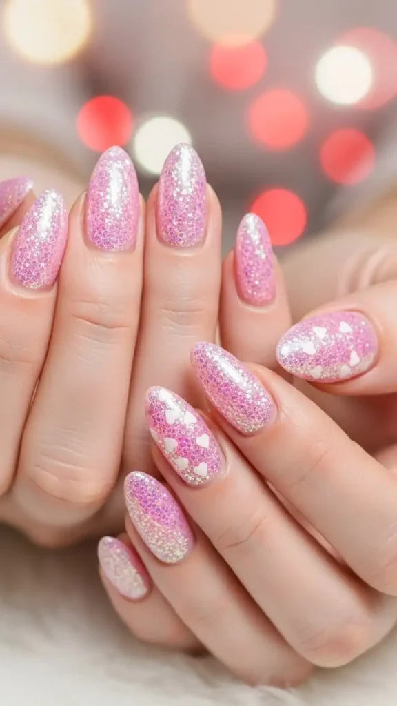 light-pink-full-glitter-nails