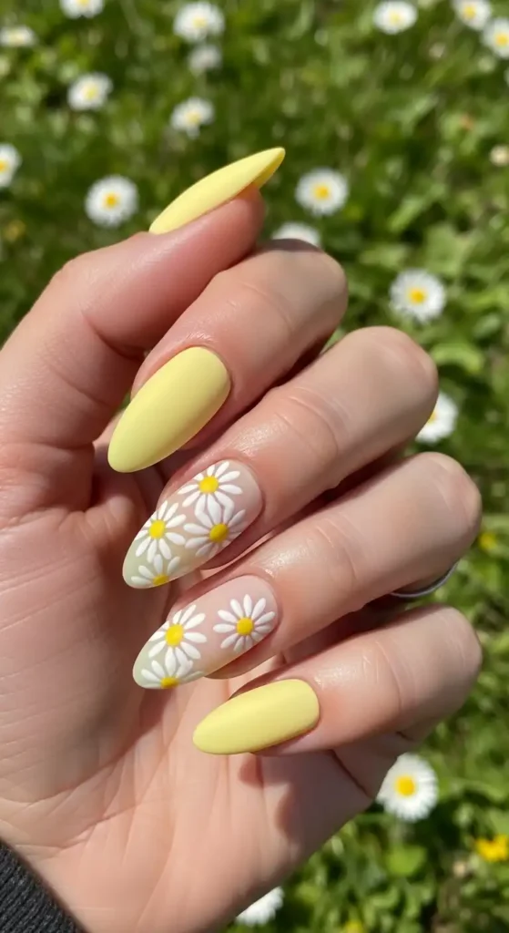 matte-daisy-nail