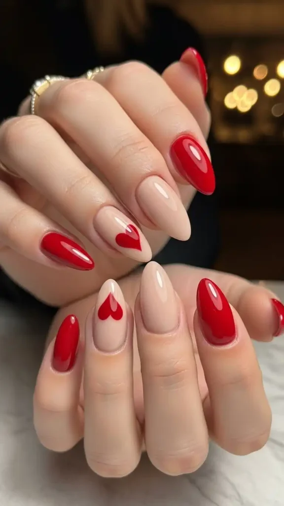 red-and-nude-combo-nails