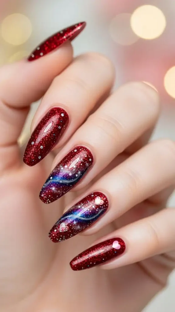 red-glitter-galaxy-nails