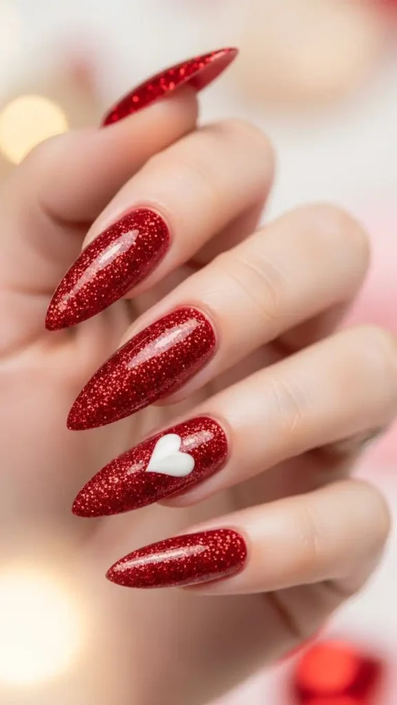 red-glitter-stiletto-nails