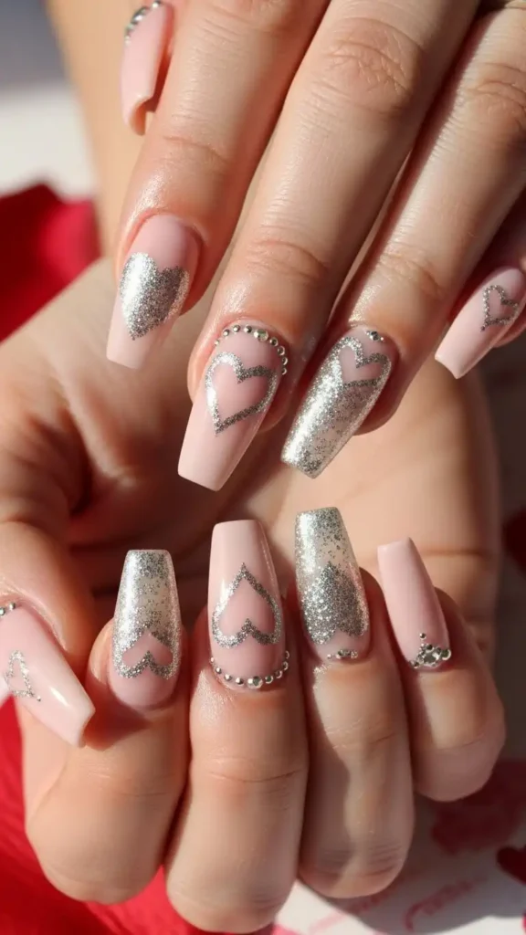 silver-glitter-heart-nail-art