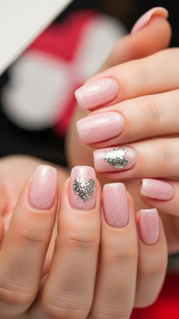 single-glitter-heart-accent-nail
