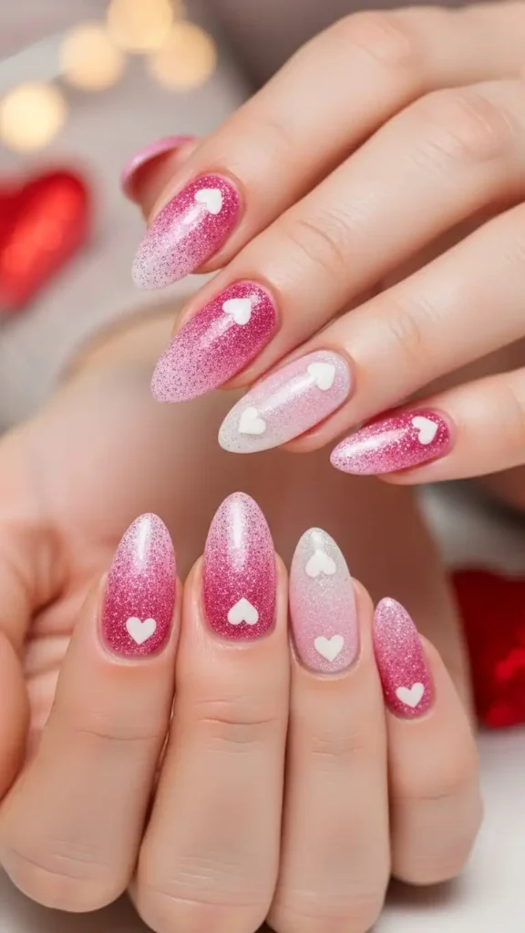 soft-pink-glitter-fade-nails