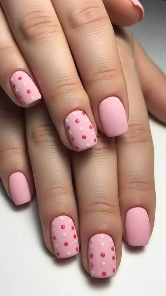 soft-pink-matte-nails-with-dots