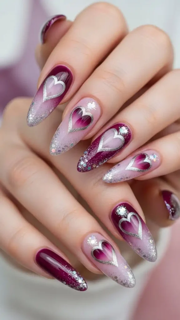 sugar-plum-heart-ombre-nails