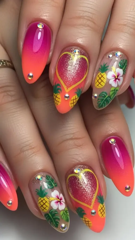 tropical-crush-heart-nail-style