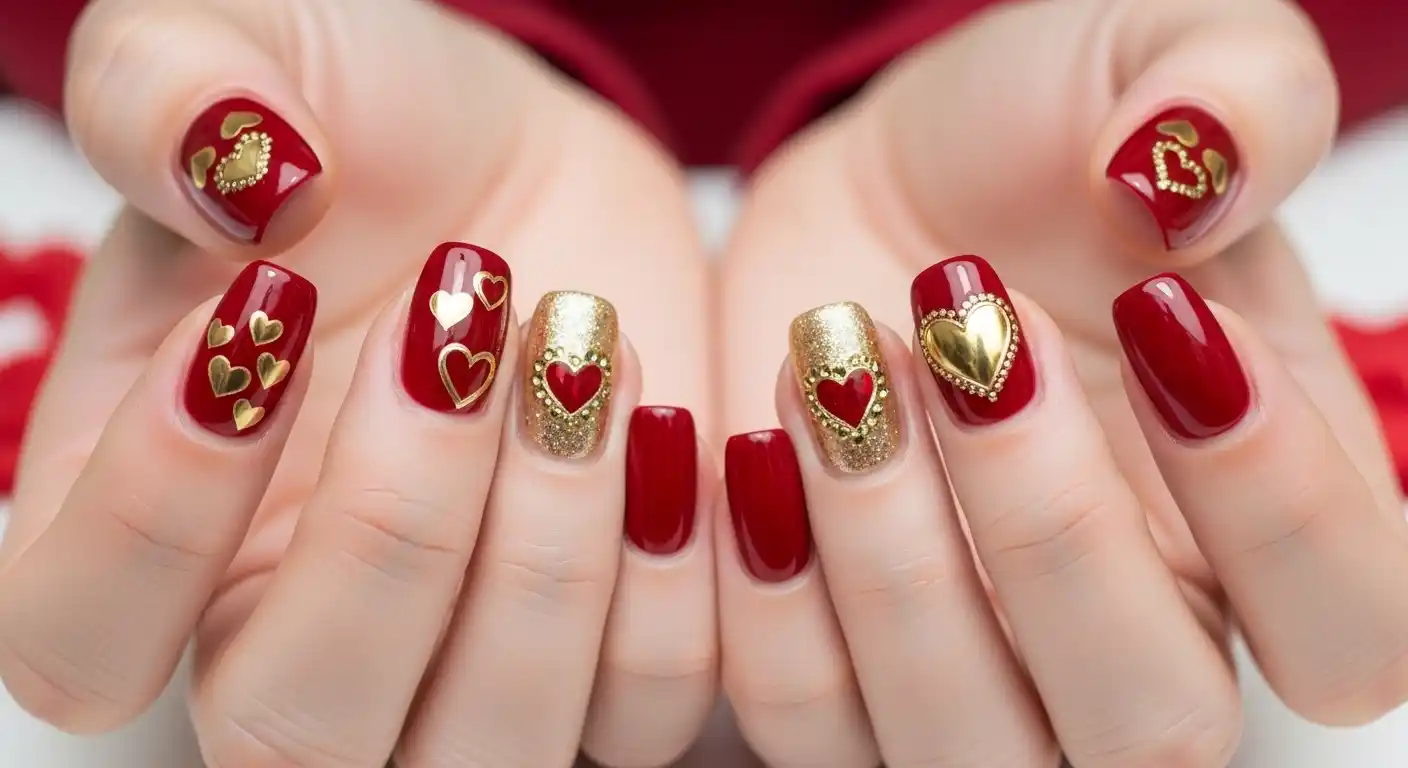 creative-valentine-day-gold-heart-nail-looks-for-a-festive-touch