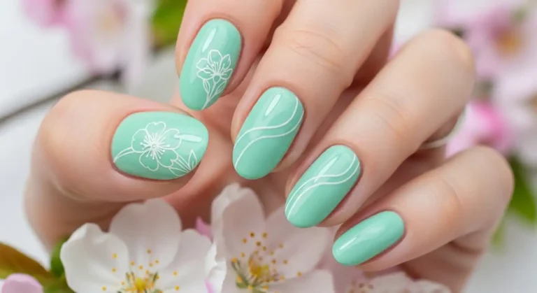 trendy-mint-green-spring-nail-idea