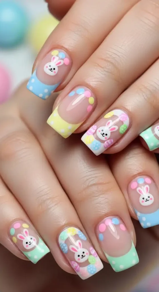 cute-easter-bunny-french-tips