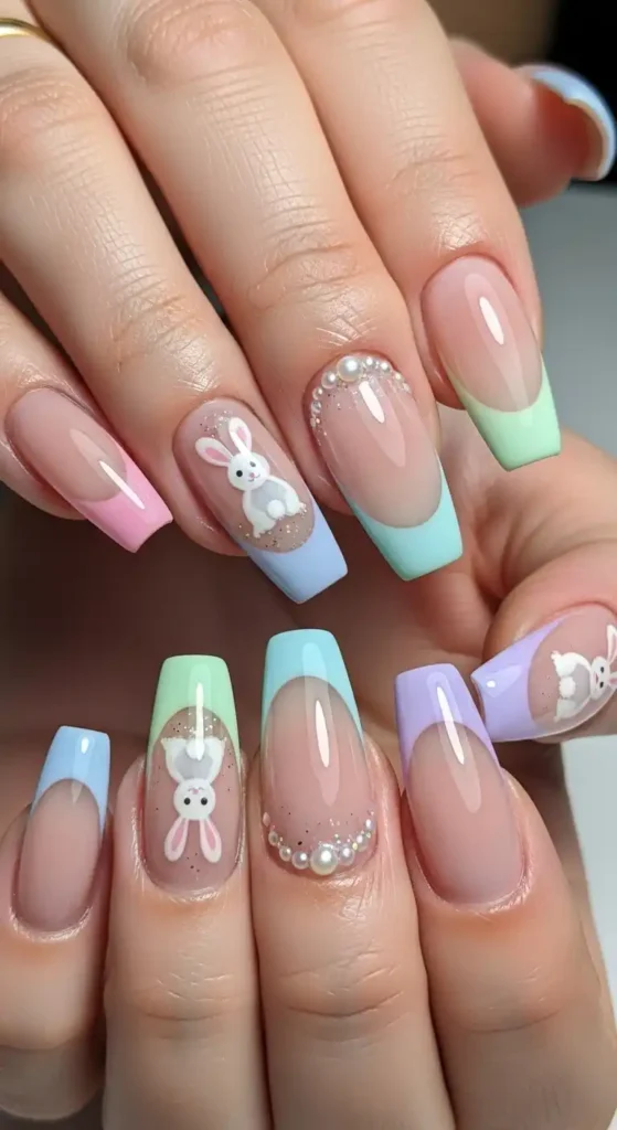 cute-easter-coffin-pastel-french-tips-with-bunny-art