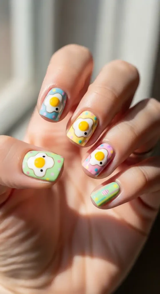 cute-fried-egg-easter-nail-art-ideas
