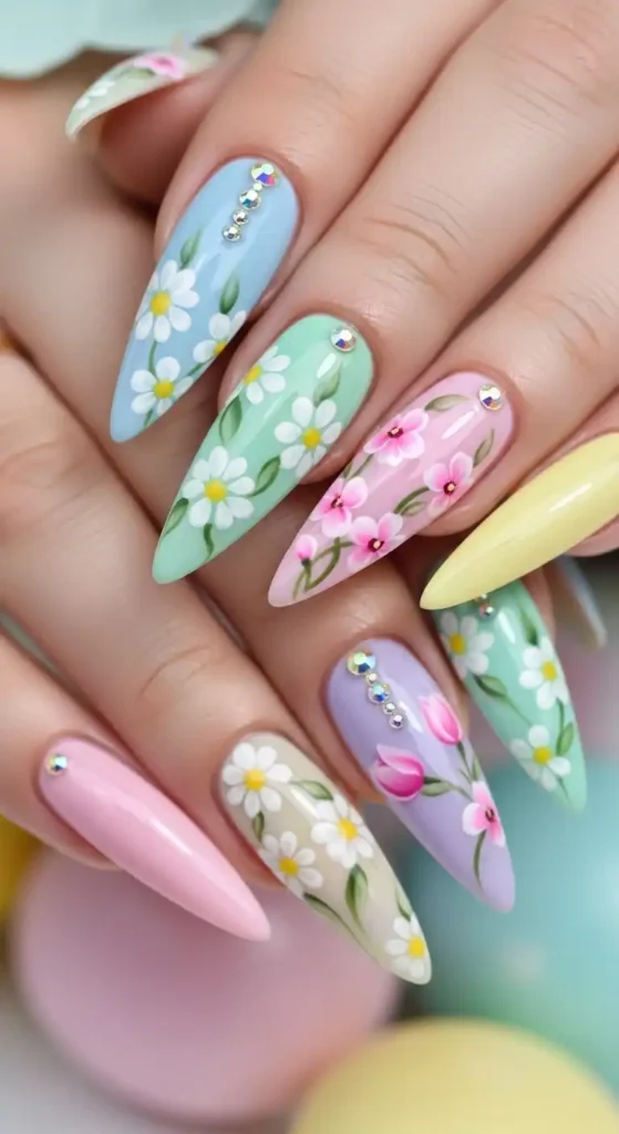 glossy-stiletto-pastels-with-flowers