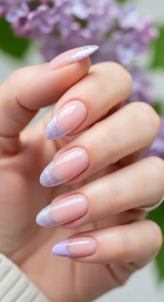 lilac-french-tips-with-glitter-edge