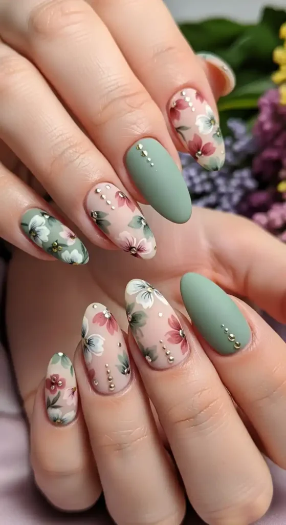 matte-floral-nails