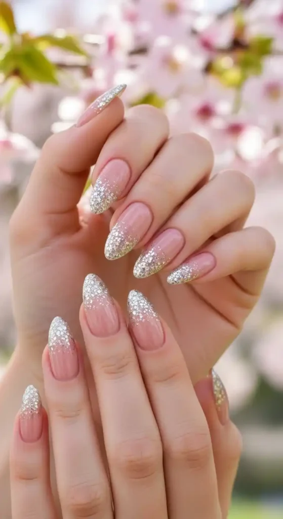 nude-nails-with-glitter-tips