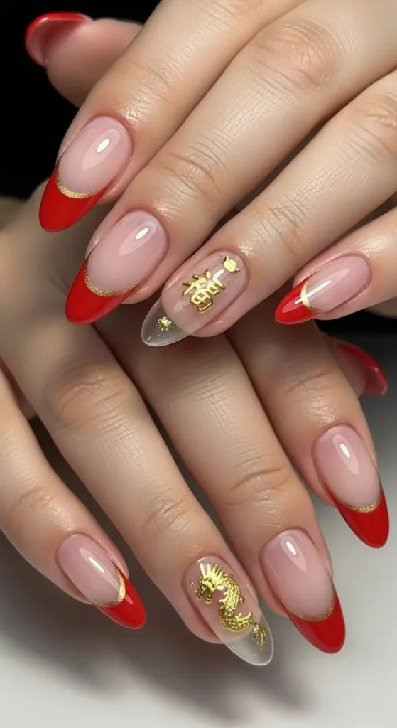 red-and-gold-french-tips