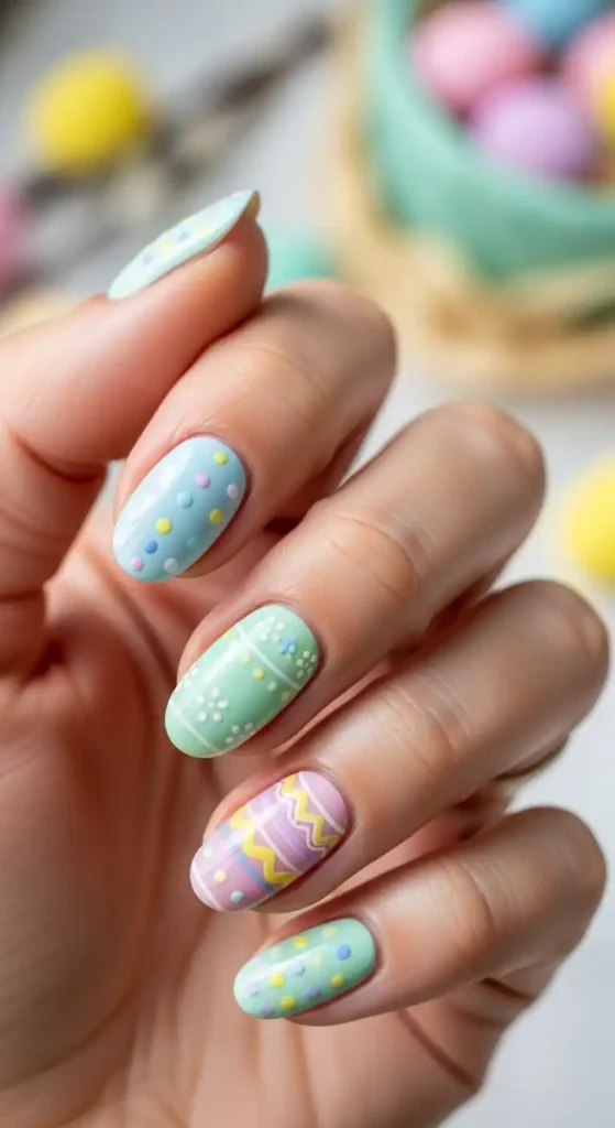 short-pastel-easter-egg-nail