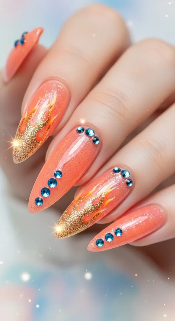 sparkling-flame-via-peach-nail
