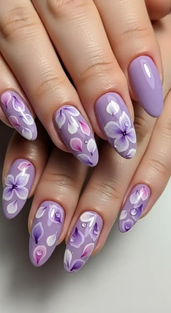 spring-petals-on-lavender-almond-nails