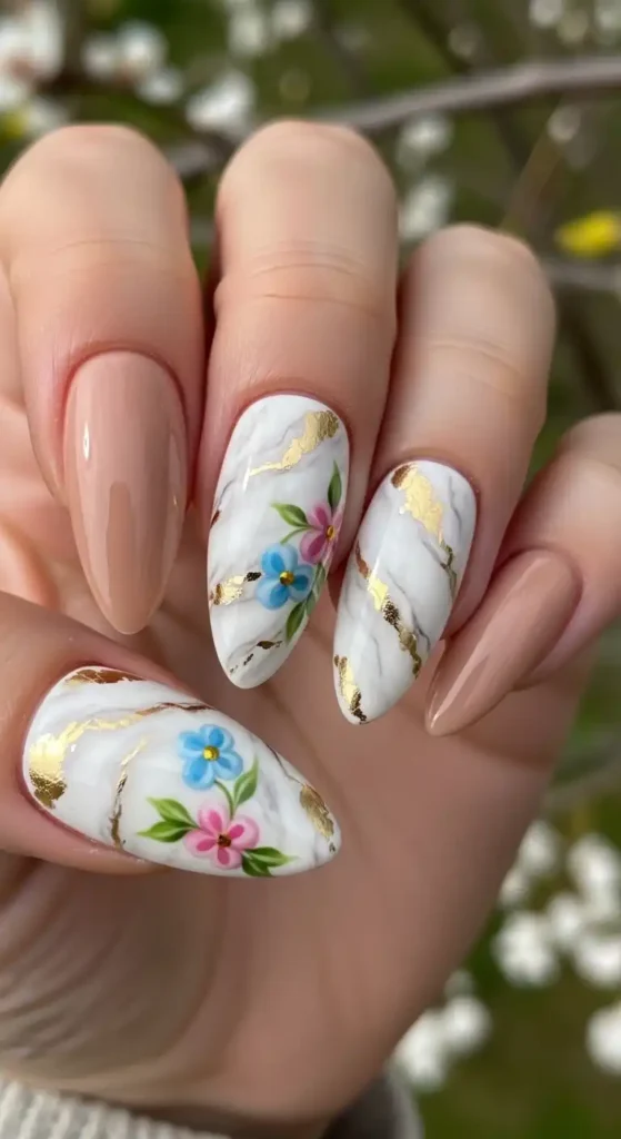 white-and-nude-marble-nails