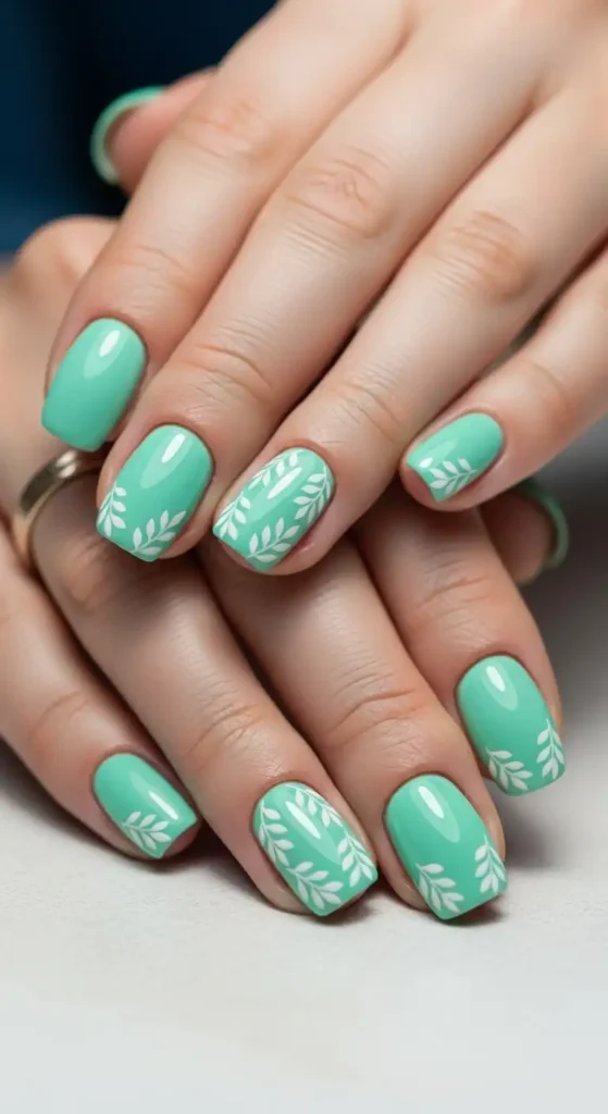 white-leaves-on-mint-base