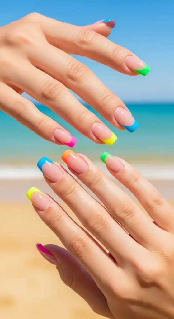 rainbow-french-tip-nails