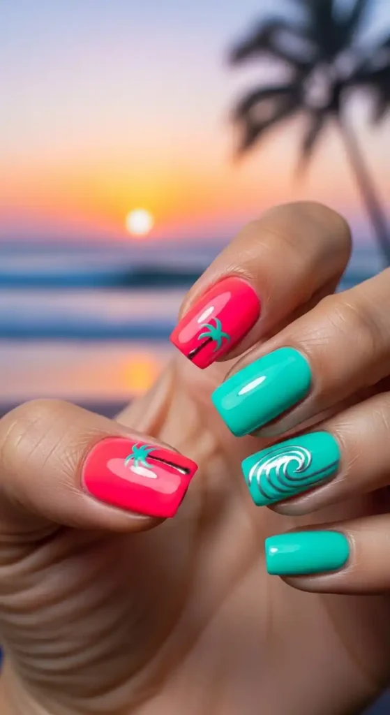 electric-pink-and-bright-teal