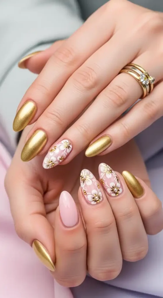 floral-accent-nails