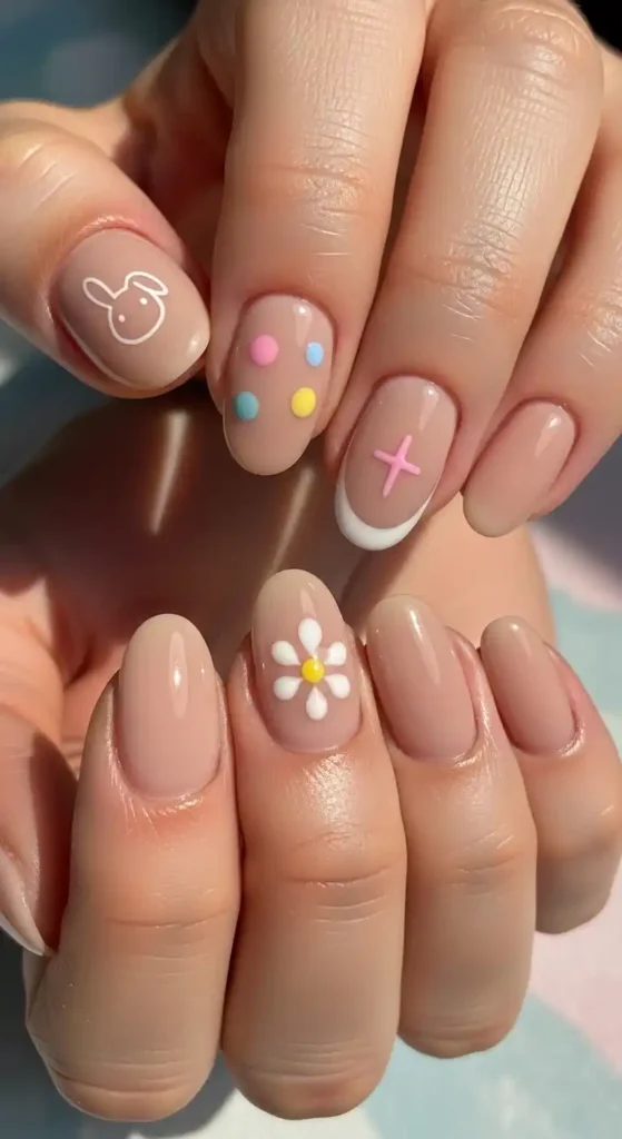 glossy-nude-gel-nails