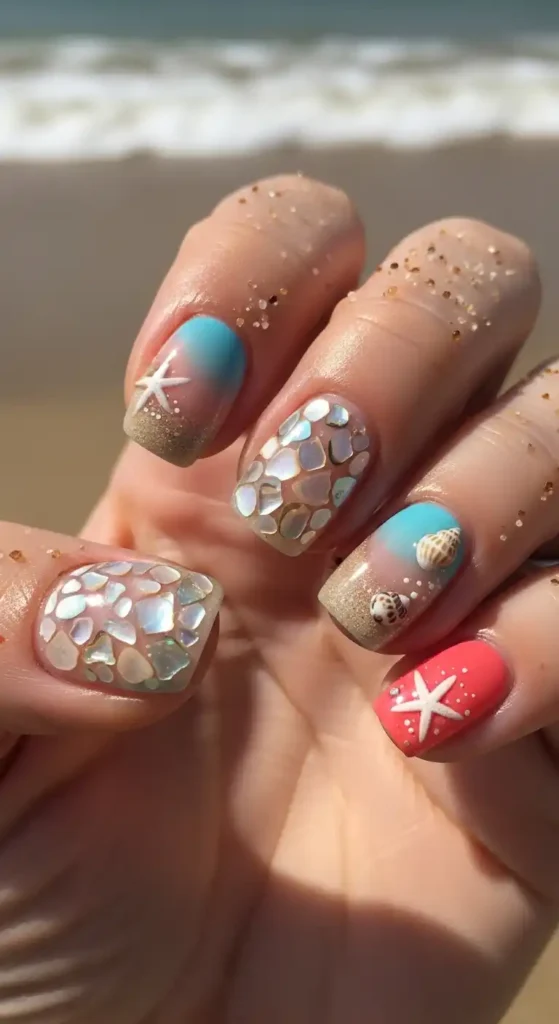 shell-accent-nails