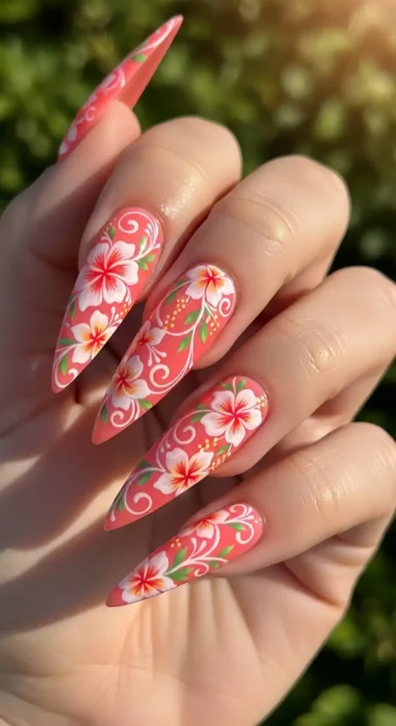 coral-floral-stiletto-set