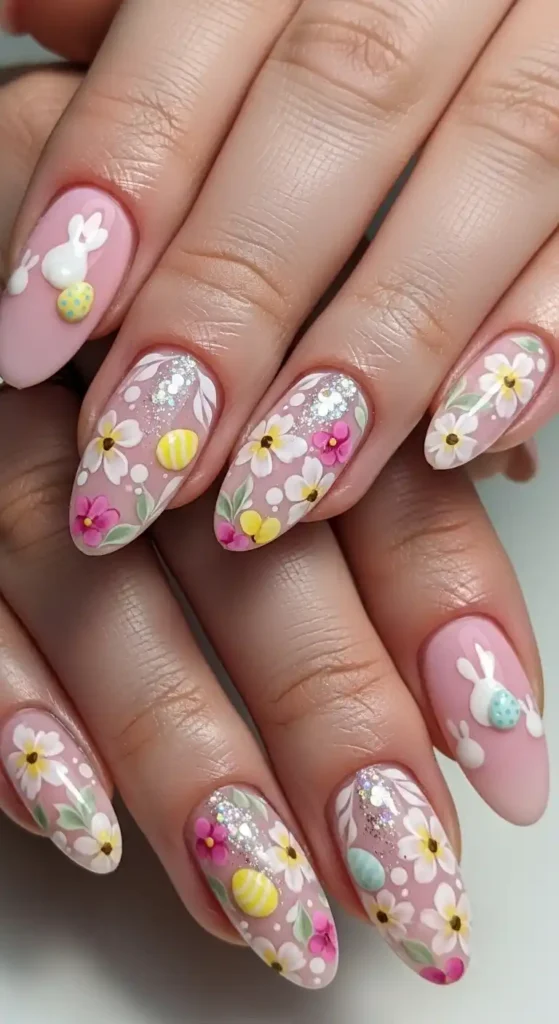 floral-pink-nail-art