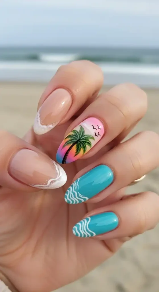 palm-tree-accent-nails